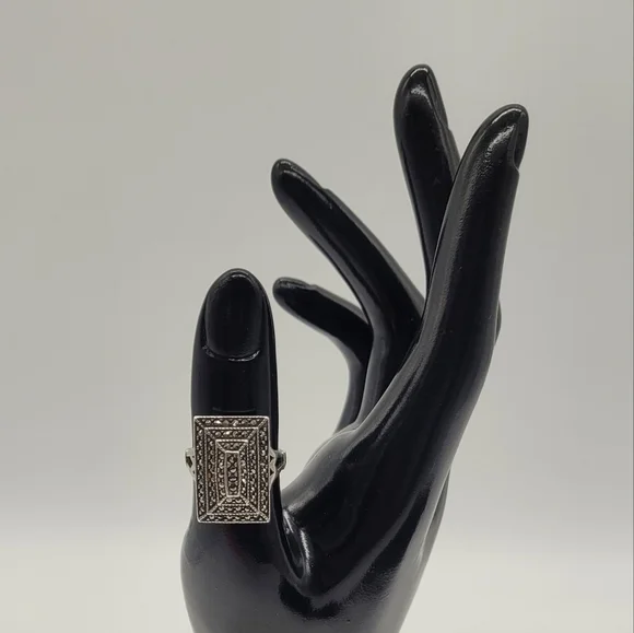 Judith Jack Sterling Silver Marcasite Ring, Size 6.5​​​